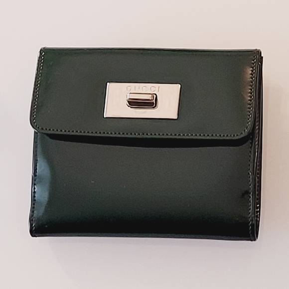 RARE GUCCI Vintage Dark Grn Wallet - Picture 3 of 10